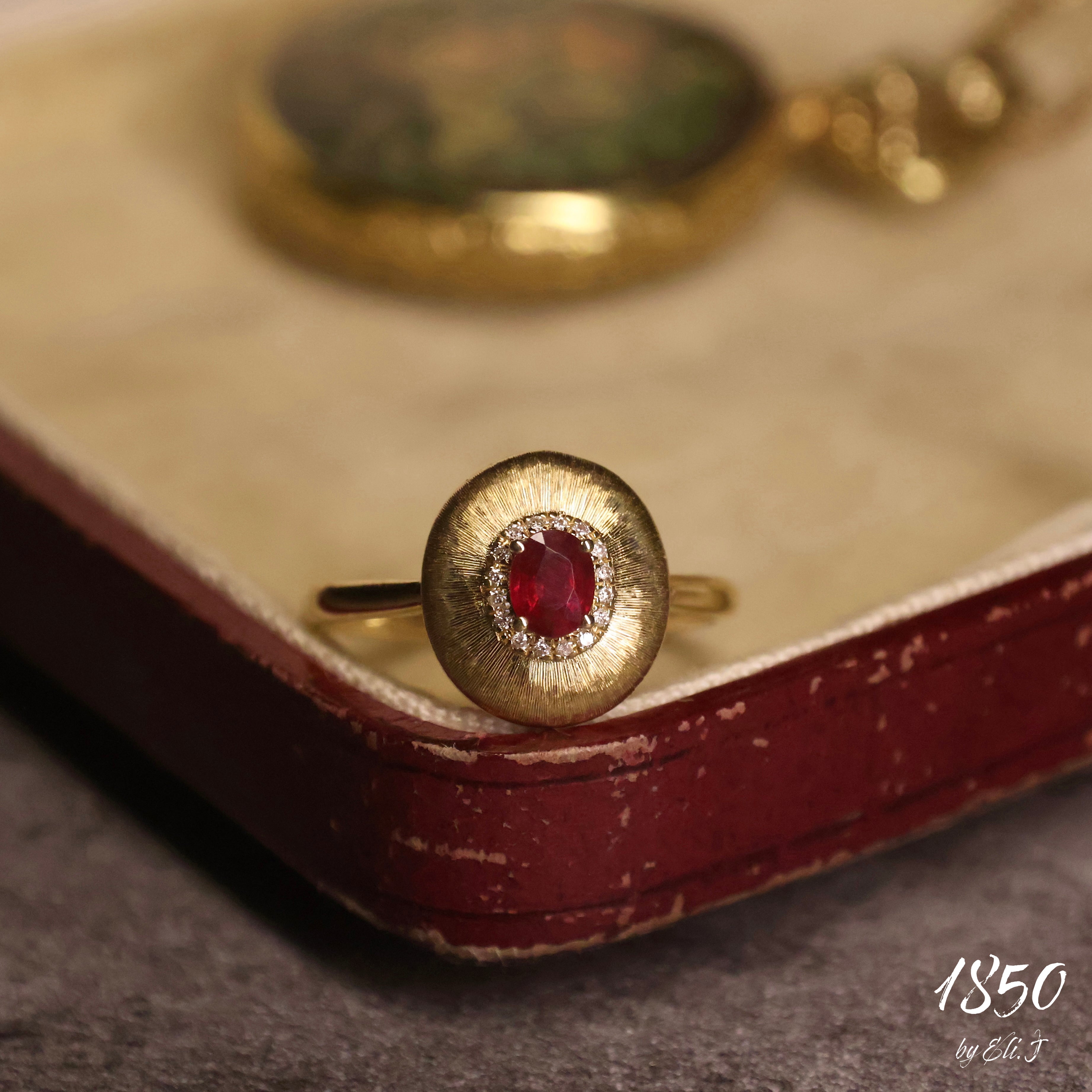 Warmth: 18K Yellow Gold Ruby & Diamond Ring