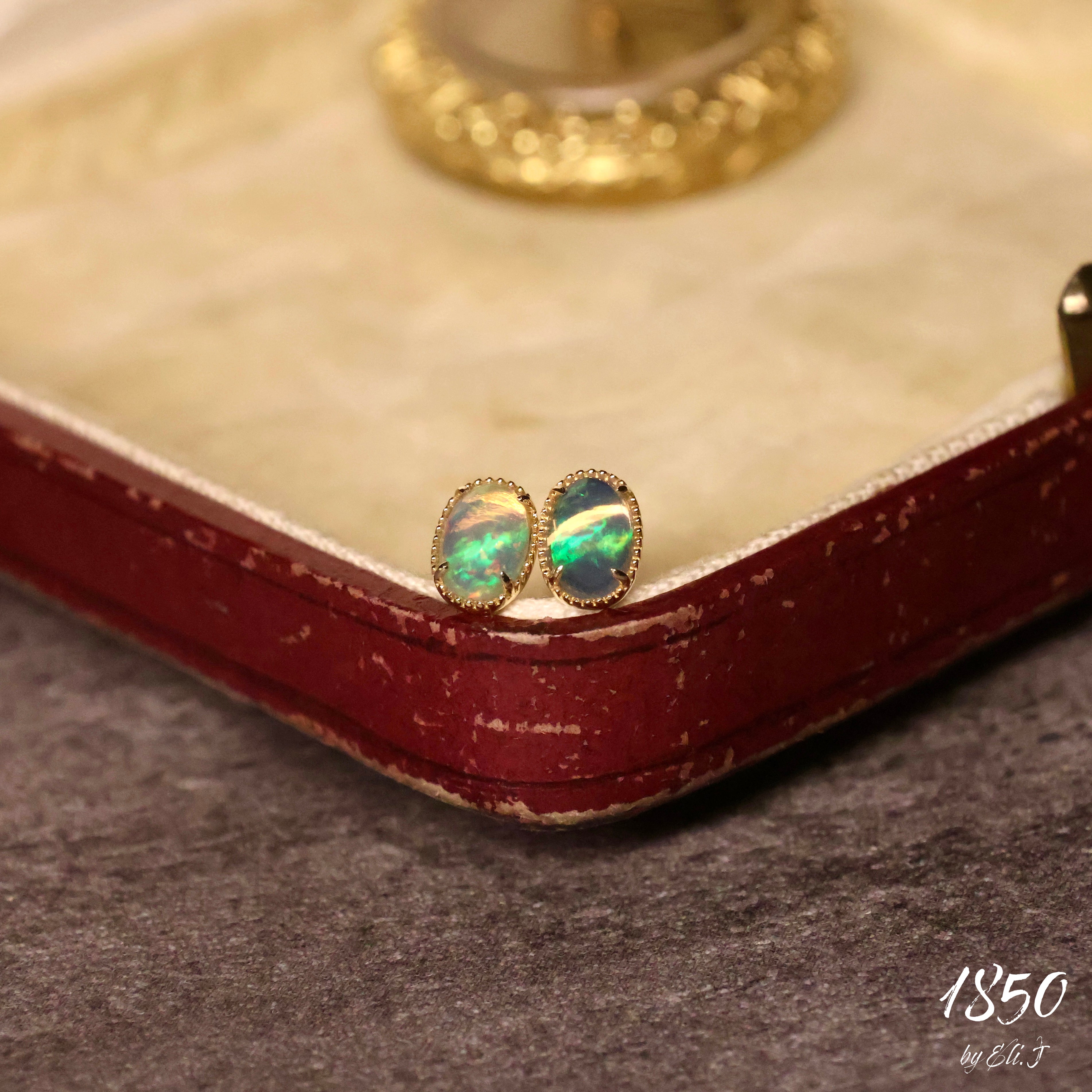 Firefly II: 18K Yellow Gold Ethiopian Opal Earrings